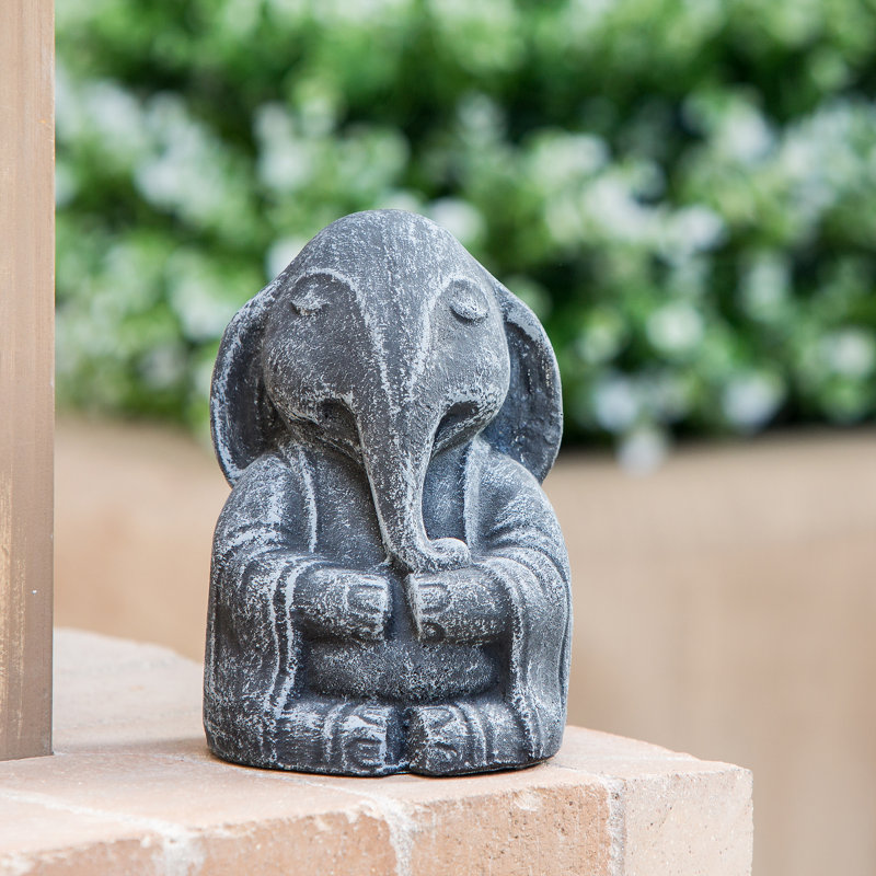 Bungalow Rose Meditating Elephant Garden Statue Wayfair